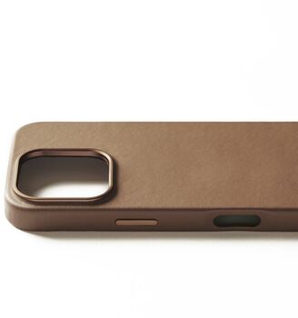 Mujjo iPhone 16 leðursímahulstur - Ljósbrúnt