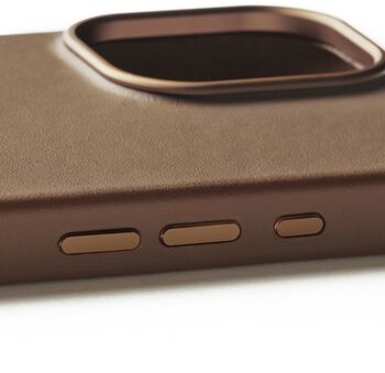 Mujjo iPhone 16 leðursímahulstur - Ljósbrúnt
