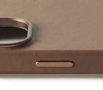Mujjo iPhone 16 leðursímahulstur - Ljósbrúnt