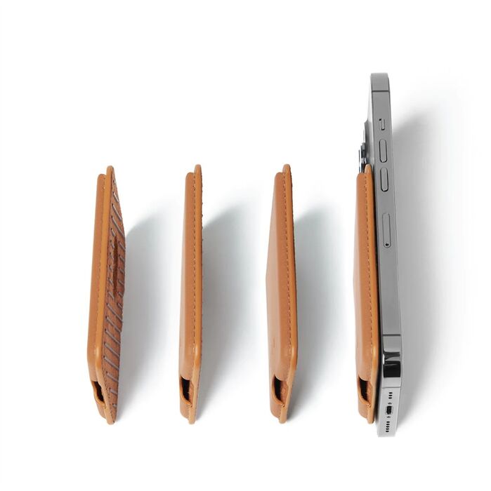 Mujjo MagSafe leður veski - Brúnt