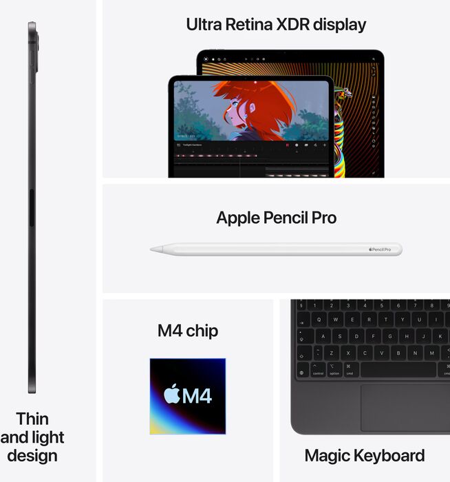 Apple iPad Pro 13" (2024) 256GB Wi-Fi - Silfur