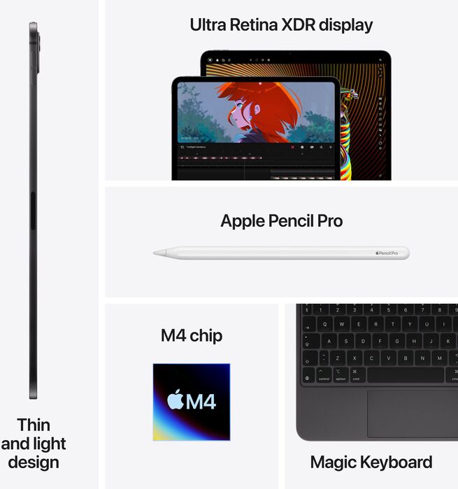 Product image not available for Apple iPad Pro 13" (2024) 256GB Wi-Fi+5G - Svartur