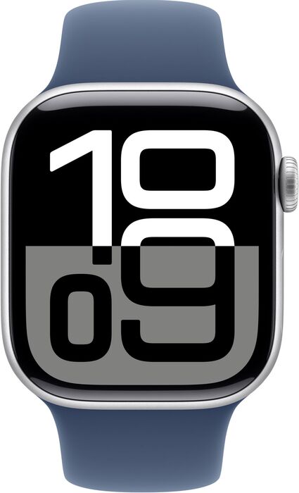 Apple Watch Series 10 GPS 42 mm - Silfur/Blá Sport ól