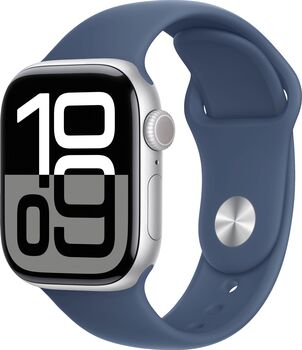 Apple Watch Series 10 GPS 42 mm - Silfur/Blá Sport ól