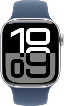 Apple Watch Series 10 GPS 46 mm - Silfur/Blá Sport ól