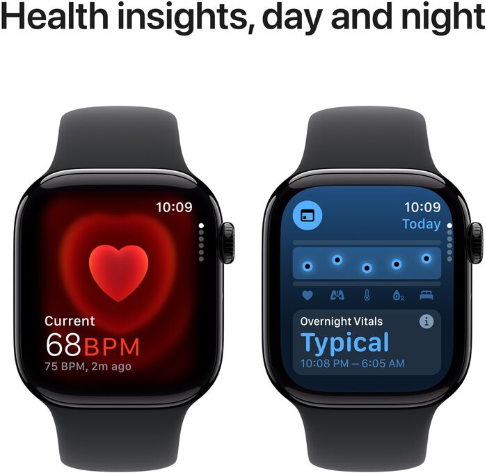 Apple Watch Series 10 GPS 46 mm - Svart Sport ól