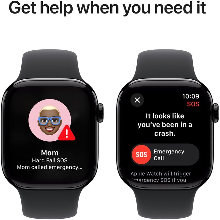 Apple Watch Series 10 GPS 46 mm - Svart Sport ól