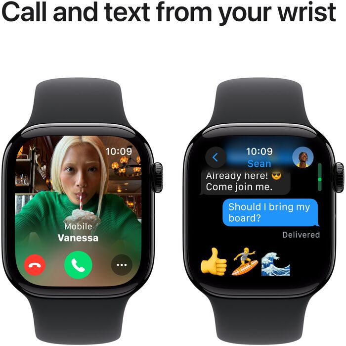 Apple Watch Series 10 GPS 46 mm - Svart Sport ól