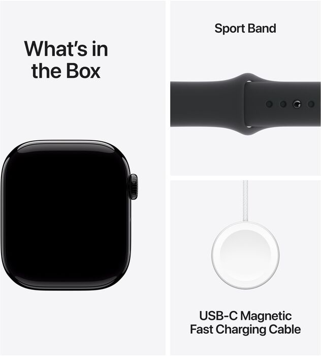 Apple Watch Series 10 GPS 46 mm - Svart Sport ól