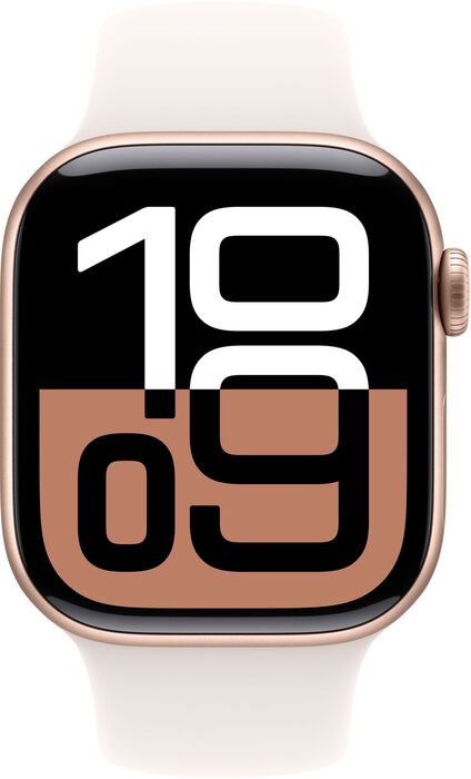 Apple Watch Series 10 GPS 46 mm - Rósagyllt/Hvít Sport ól