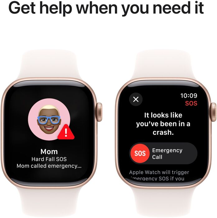 Apple Watch Series 10 GPS 46 mm - Rósagyllt/Hvít Sport ól