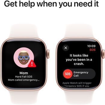 Apple Watch Series 10 GPS 46 mm - Rósagyllt/Hvít Sport ól