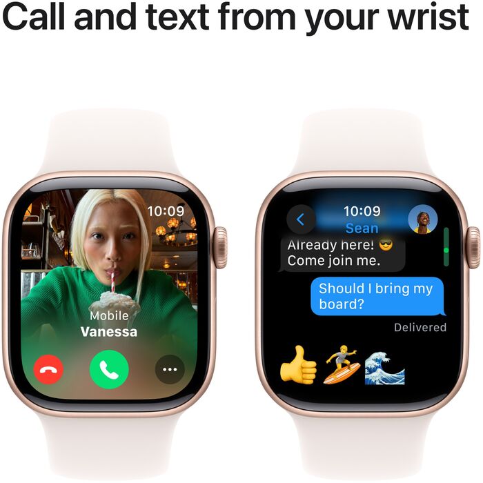 Apple Watch Series 10 GPS 46 mm - Rósagyllt/Hvít Sport ól