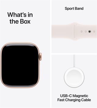Apple Watch Series 10 GPS 46 mm - Rósagyllt/Hvít Sport ól