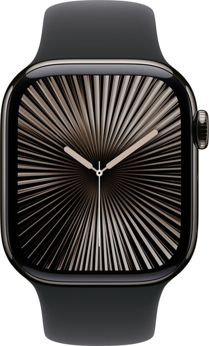 Apple Watch Series 10 GPS/4G 46 mm - Svart títaníum Sport ól