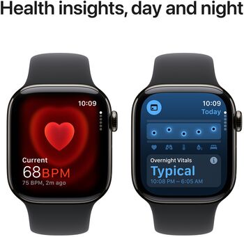 Apple Watch Series 10 GPS/4G 46 mm - Svart títaníum Sport ól