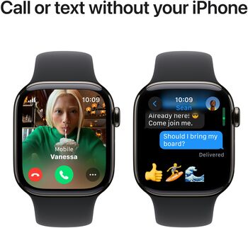 Apple Watch Series 10 GPS/4G 46 mm - Svart títaníum Sport ól