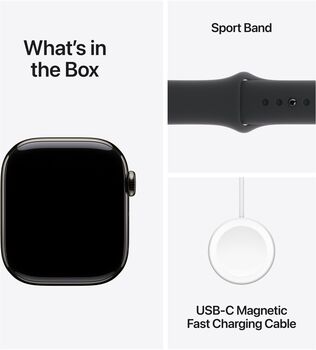 Apple Watch Series 10 GPS/4G 46 mm - Svart títaníum Sport ól