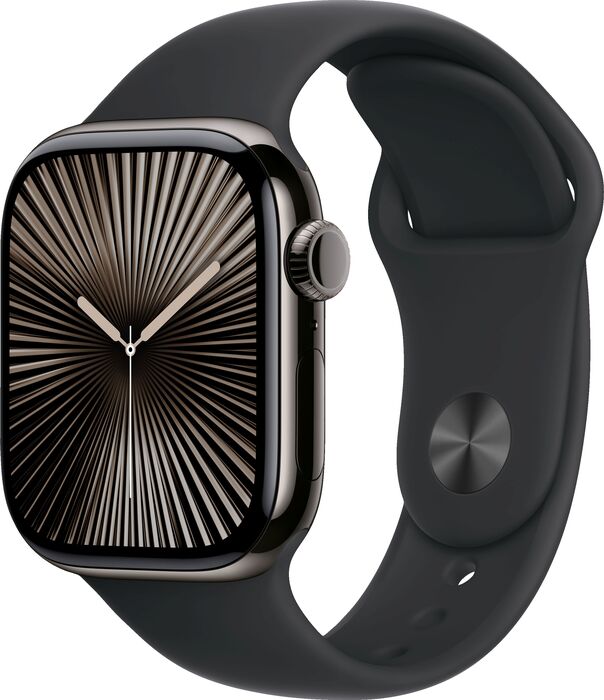 Apple Watch Series 10 GPS/4G 46 mm - Svart títaníum Sport ól