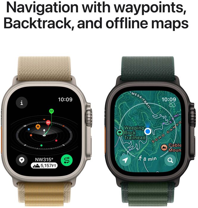 Apple Watch Ultra 2 GPS/4G 49mm - Svart títaníum Trail ól
