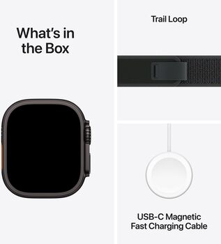 Apple Watch Ultra 2 GPS/4G 49mm - Svart títaníum Trail ól