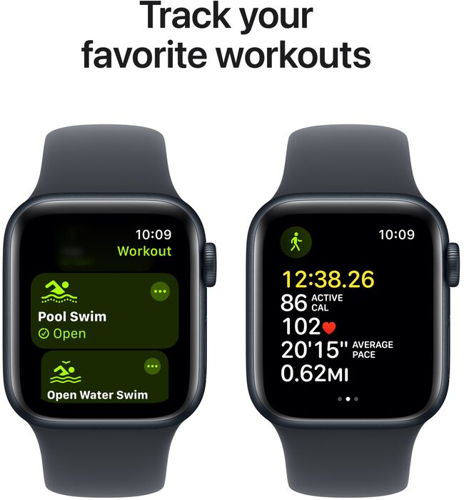 Apple Watch SE 2nd Gen GPS 40 mm - Svart Sport ól