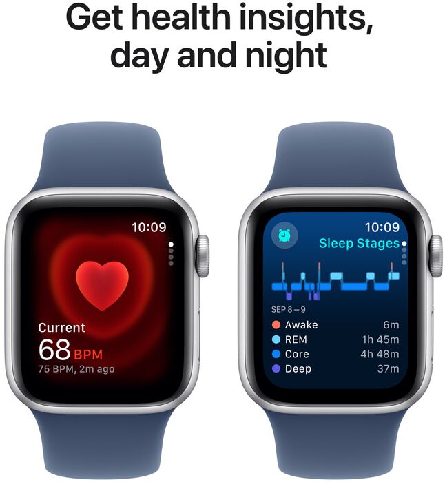 Apple Watch SE 2nd Gen GPS 40 mm - Silfur/Blá Sport ól