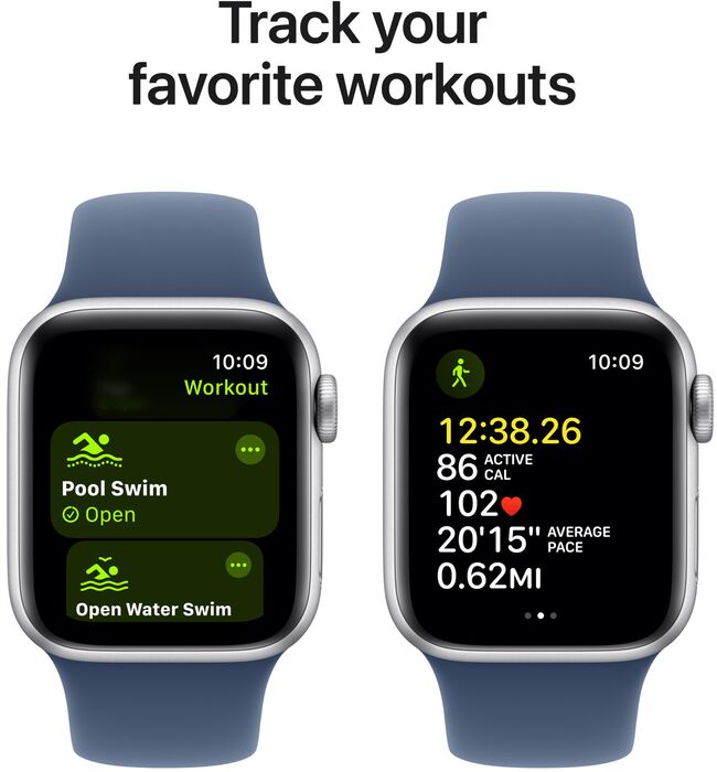 Apple Watch SE 2nd Gen GPS 40 mm - Silfur/Blá Sport ól