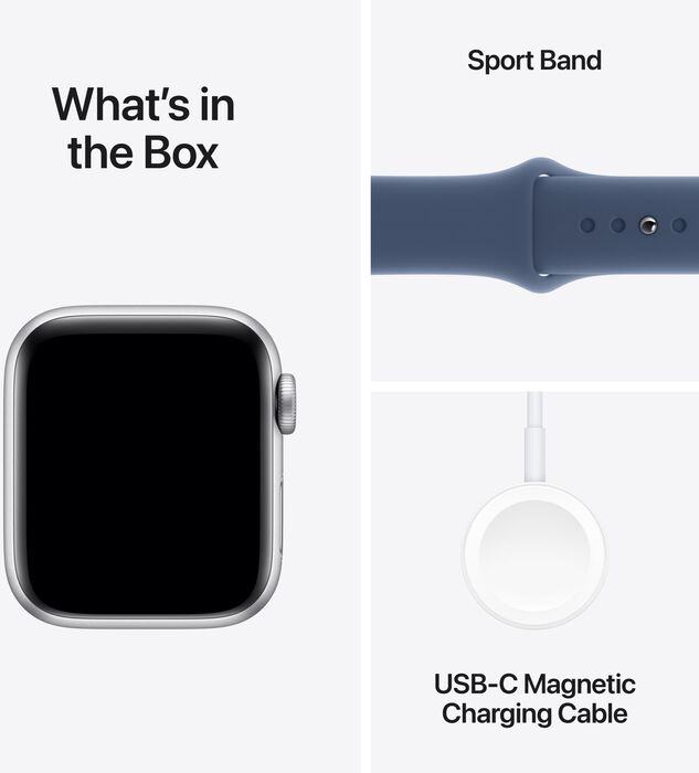 Apple Watch SE 2nd Gen GPS 40 mm - Silfur/Blá Sport ól