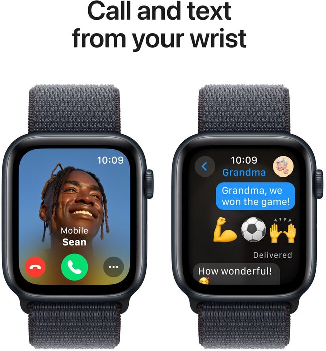 Apple Watch SE 2nd Gen GPS 44 mm - Svart Sport Loop ól