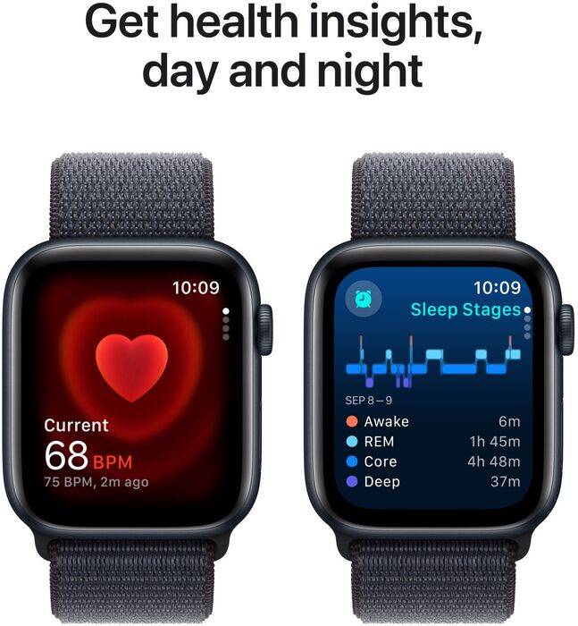 Apple Watch SE 2nd Gen GPS 44 mm - Svart Sport Loop ól
