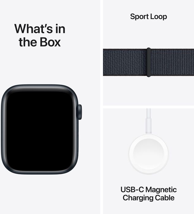 Apple Watch SE 2nd Gen GPS 44 mm - Svart Sport Loop ól