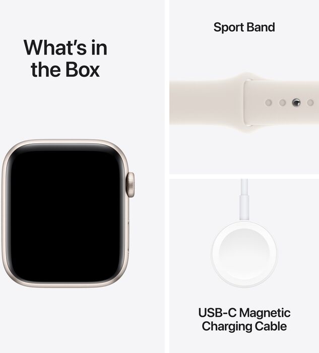Apple Watch SE 2nd Gen GPS 44 mm - Hvítt Sport ól