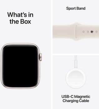Apple Watch SE 2nd Gen GPS 44 mm - Hvítt Sport ól