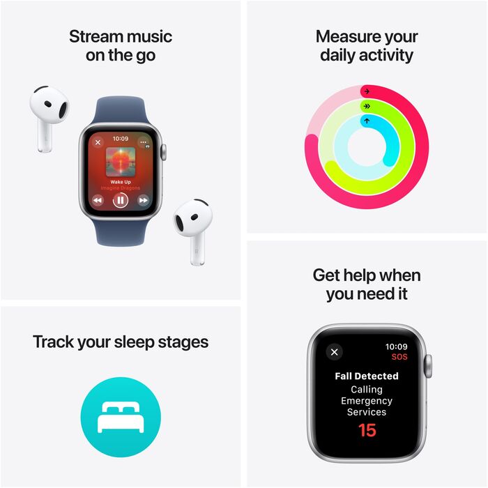 Apple Watch SE 2nd Gen GPS/4G 40 mm - Svart Sport ól