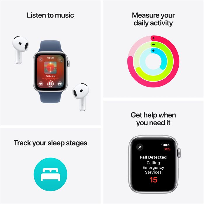 Apple Watch SE 2nd Gen GPS/4G 40 mm - Hvítt Sport ól