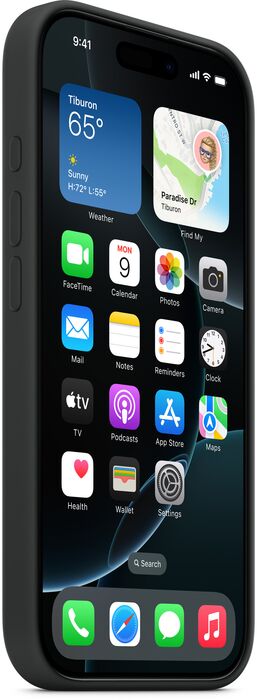 Apple iPhone 16 Pro sílikon MagSafe símahulstur - Svart