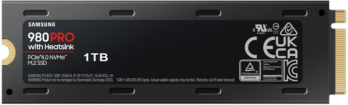 Samsung 980 Pro M.2 SSD með kæliplötu - 1 TB