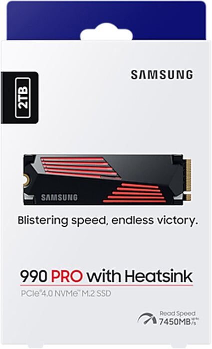 Samsung 990 Pro M.2 SSD með kæliplötu - 2 TB