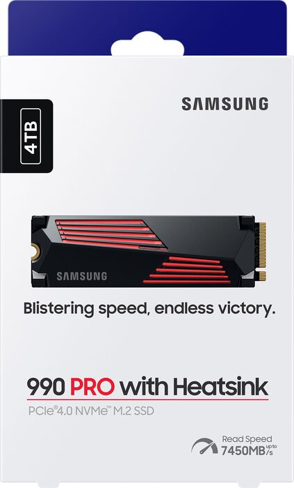 Samsung 990 Pro M.2 SSD með kæliplötu - 4 TB