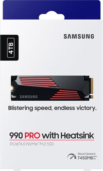 Samsung 990 Pro M.2 SSD með kæliplötu - 4 TB