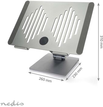 Nedis fartölvustandur með tengikví - Grár