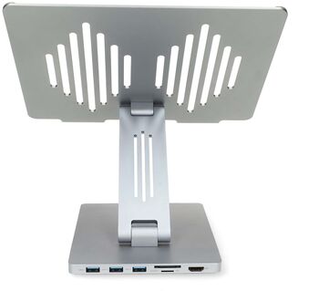 Nedis fartölvustandur með tengikví - Grár