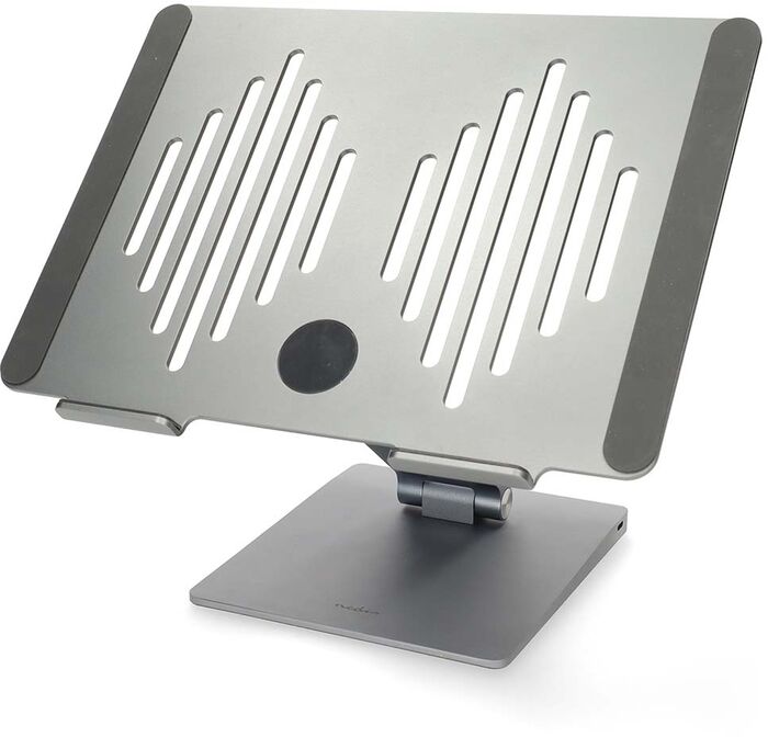 Nedis fartölvustandur með tengikví - Grár