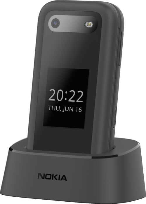 Nokia 2660 4G samlokusími með hleðslustöð - Svartur 
