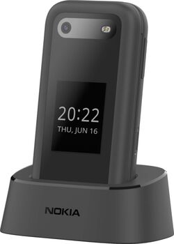 Nokia 2660 4G samlokusími með hleðslustöð - Svartur 