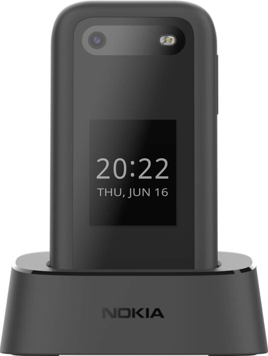Nokia 2660 4G samlokusími með hleðslustöð - Svartur 