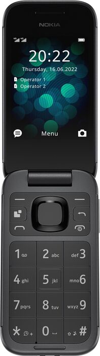Nokia 2660 4G samlokusími með hleðslustöð - Svartur 