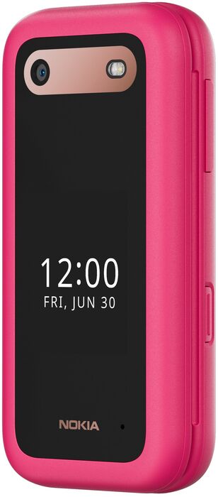 Nokia 2660 4G samlokusími með hleðslustöð - Bleikur 