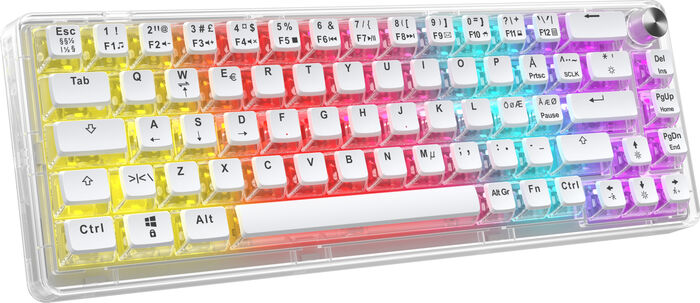 NOS C450 Mini Clear65 leikjalyklaborð - Hvítt / Glært